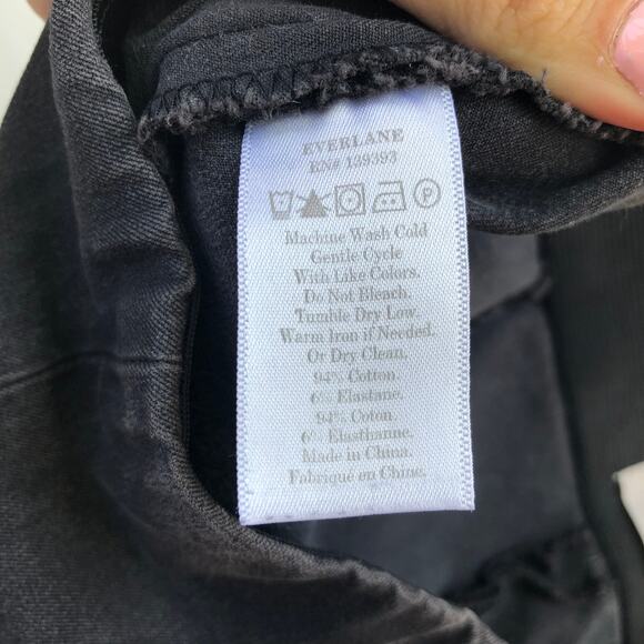 Everlane Flat Front Side Zip Straight Leg Pants Washed Black Grey 4 - Picture 9 of 10